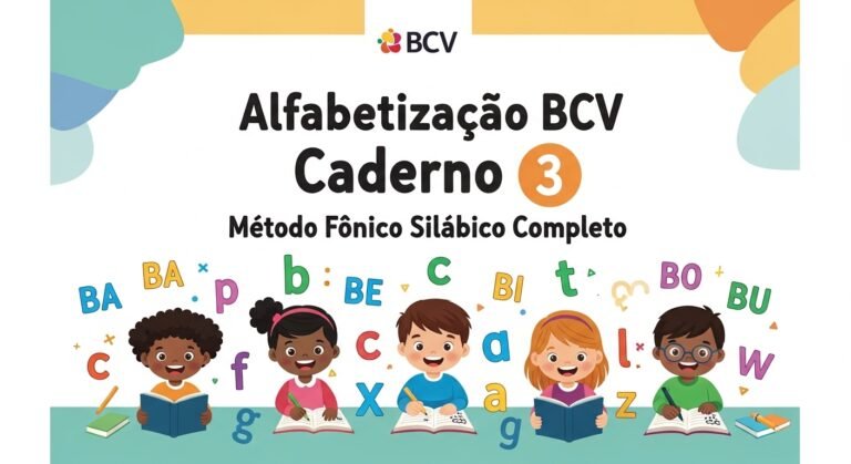 Alfabetização BCV Caderno 3 Método Fônico Silábico Completo