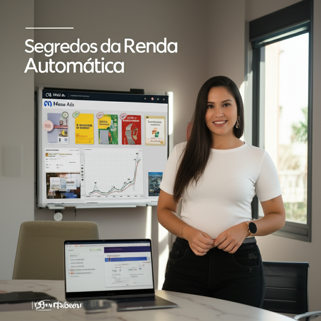 Nati Abreu: Segredos da Renda Automática 1 https://cursoss.com.br/nati-abreu-segredos-da-renda-automatica/ Nati Abreu presenting the online course 'Segredos da Renda Automática' in a home office, surrounded by AI tools and digital product visuals.