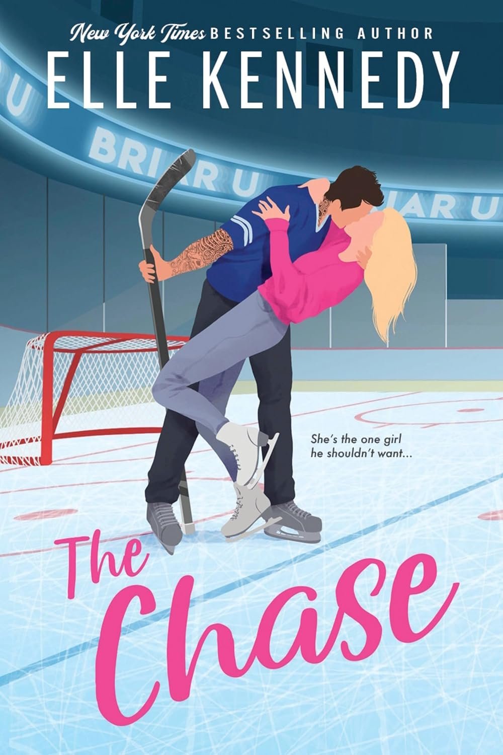 Capa do eBook The Chase de Elle Kennedy, romance universitário de hockey com protagonistas opostos