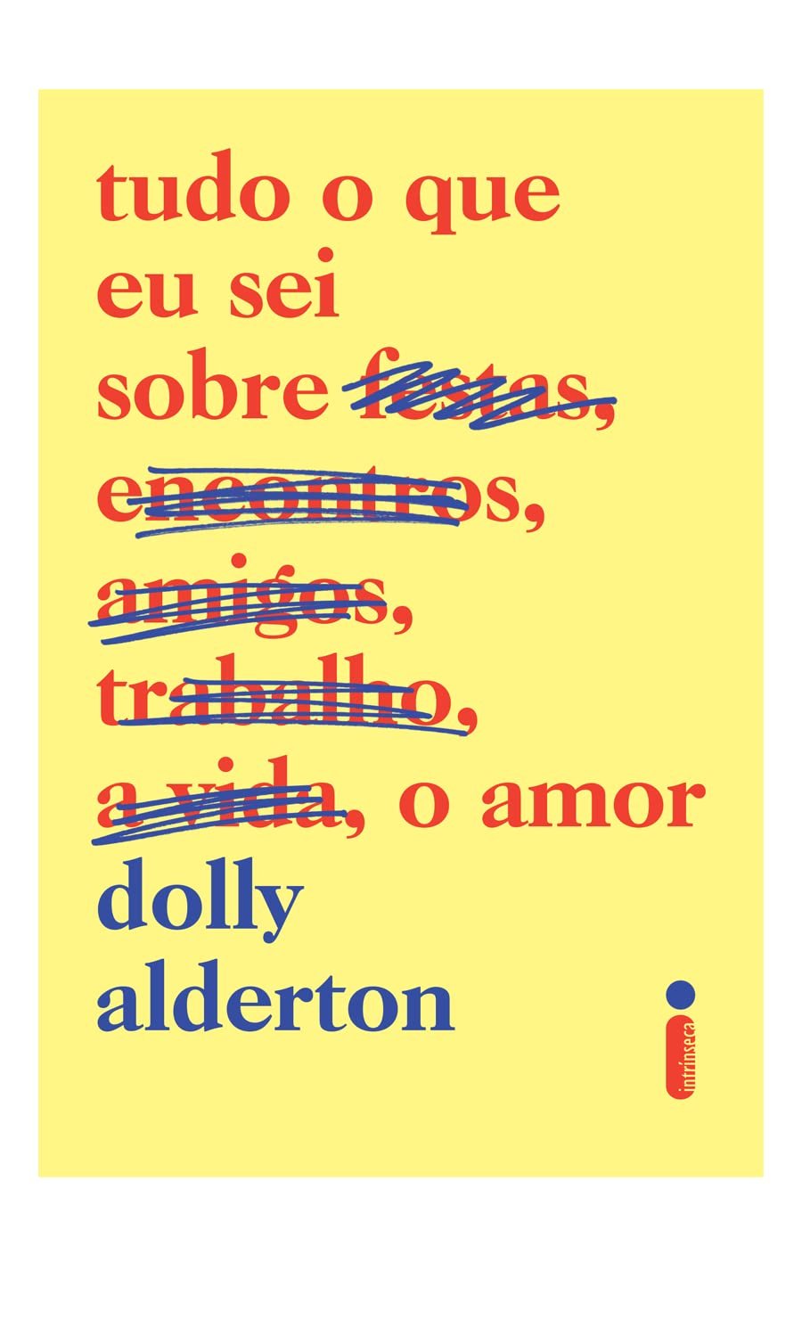 Capa do livro Tudo o que eu sei sobre o amor de Dolly Alderton, retrata temas de amor, amizade e humor de forma vibrante