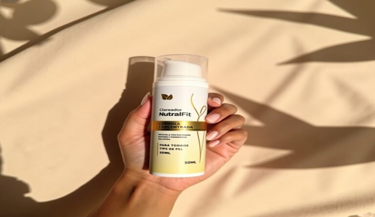 Mulher aplicando Clareador NutralFit nas axilas, mostrando pele mais clara e uniforme após uso diário