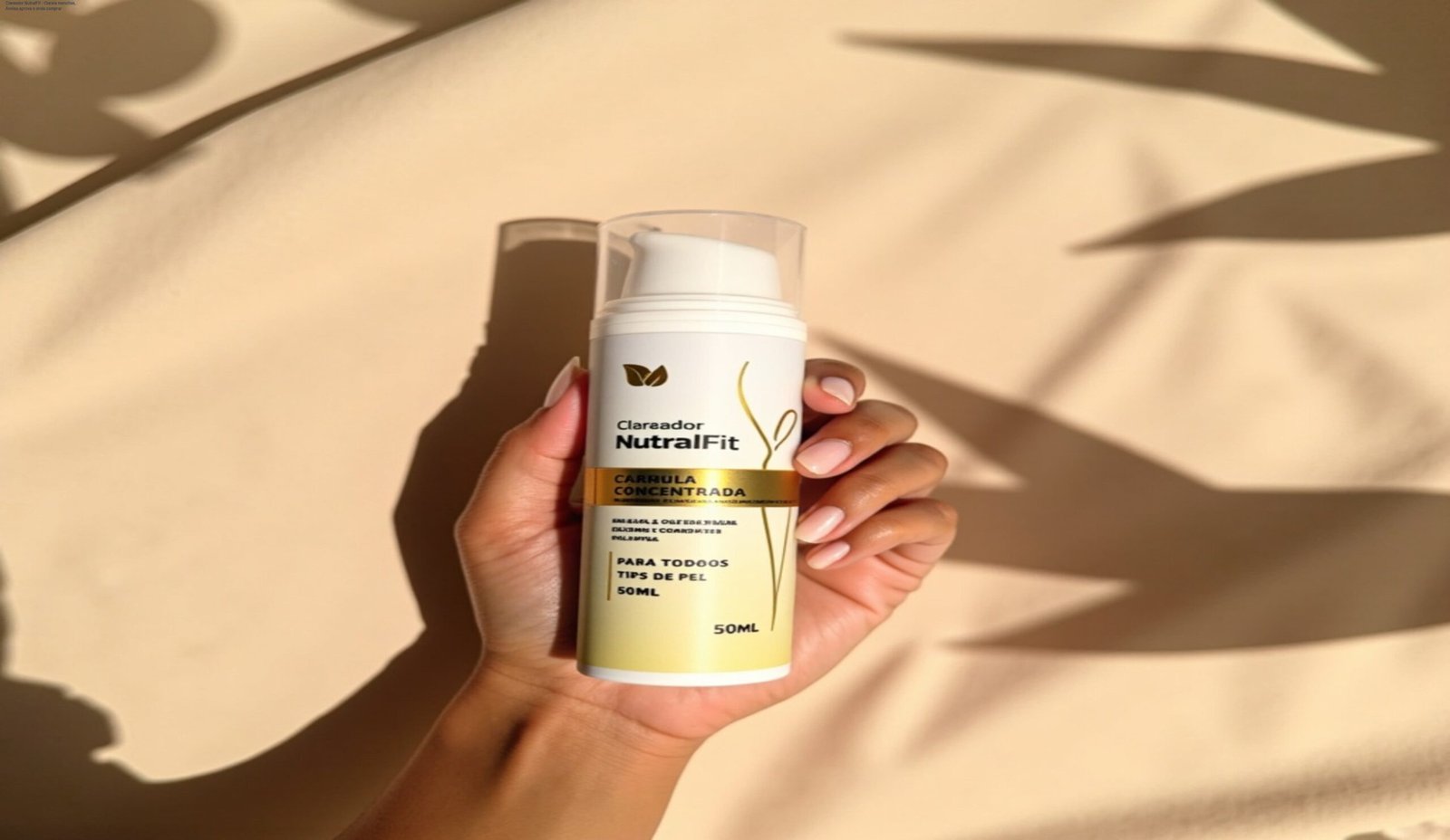 Mulher aplicando Clareador NutralFit nas axilas, mostrando pele mais clara e uniforme após uso diário