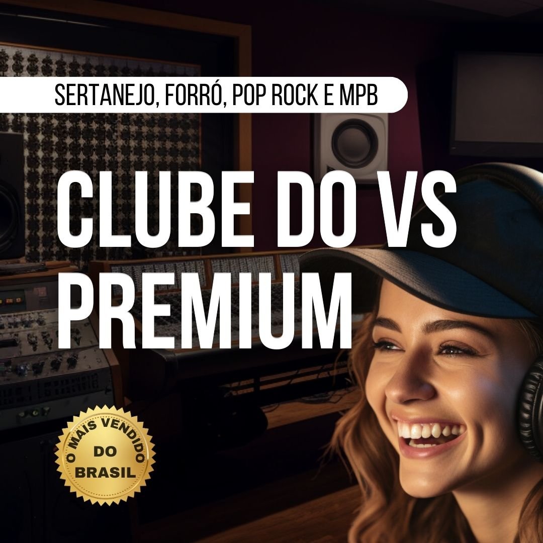Imagem promocional do Clube do VS Premium mostrando multitracks, curso Reaper e garantia de 7 dias