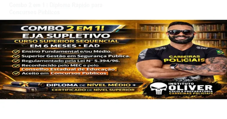 Imagem do Combo Superior Sequencial + Curso Tecnólogo EAD do Instituto Óliver, mostrando a capa dos cursos e destaque para diploma rápido em 12 meses