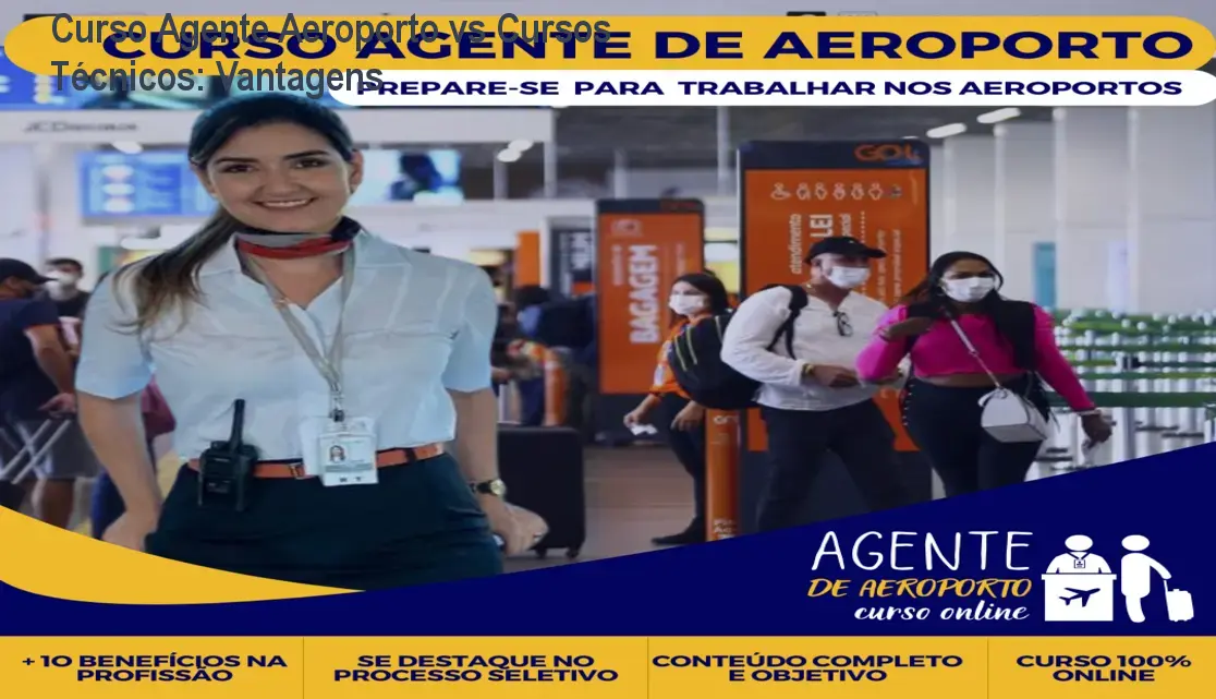 Curso online de agente de aeroporto mostrando como conseguir vagas na aviação