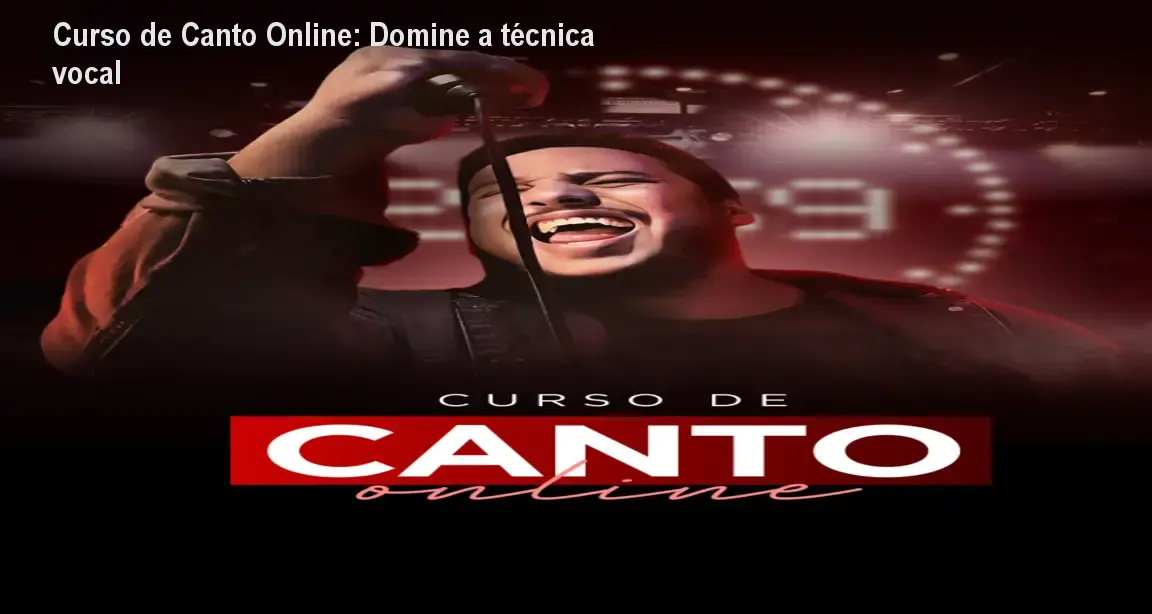Estudante praticando exercícios de canto com vídeo do Curso de Canto Online