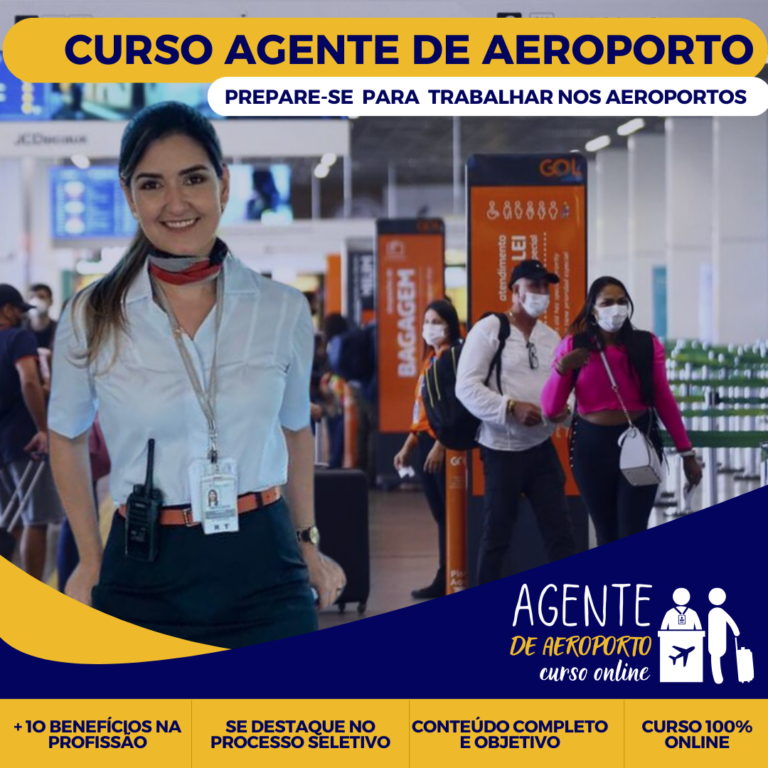 Como conseguir vaga de agente de aeroporto sem experiência 3 https://cursoss.com.br/laura-padilha-parteira-parto-mais-facil-fisioterapia-pelvica-plano-de-parto/ Imagem promocional do curso online de Agente de Aeroporto mostrando certificado e módulos de treinamento