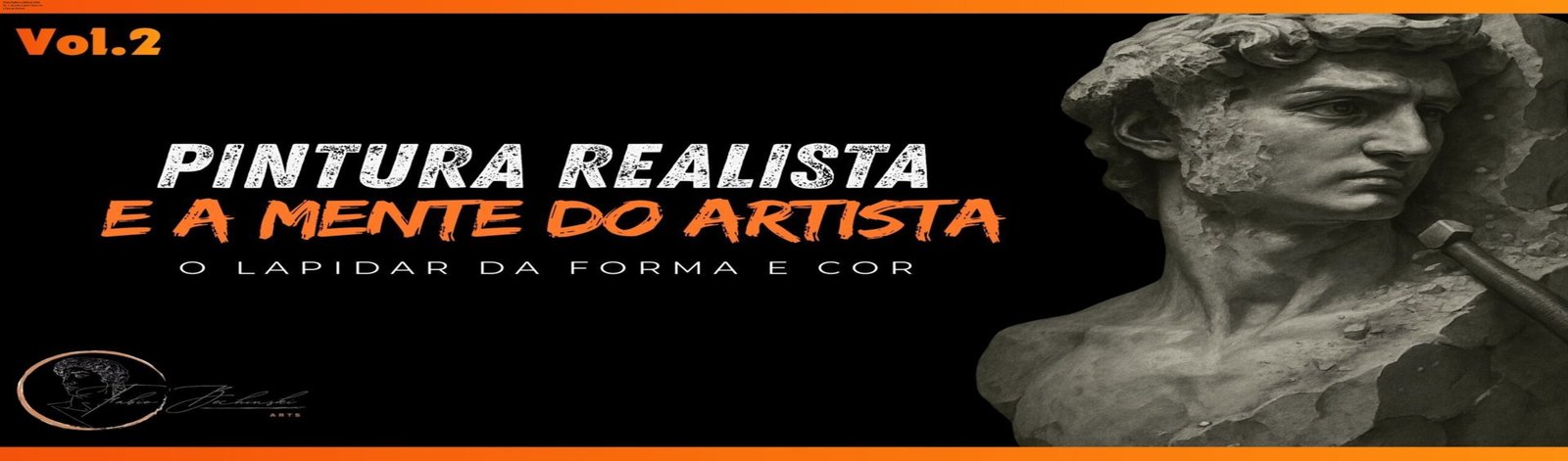 Imagem do curso Pintura Realista e a Mente do Artista Volume 2 mostrando técnica de lapidação de forma e cor para esculturas realistas