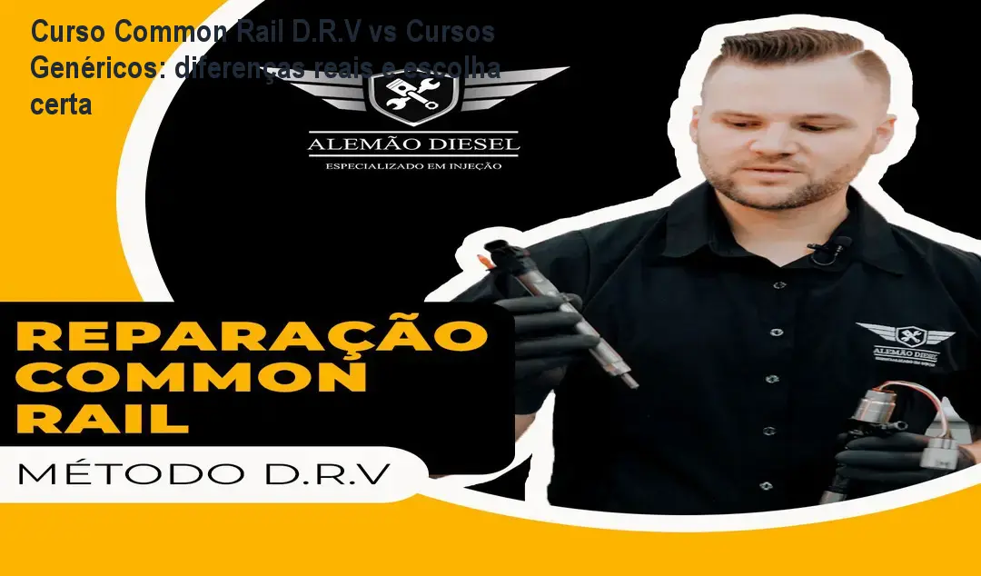 Mecânico aplicando a metodologia D.R.V em injetor common rail após o curso online