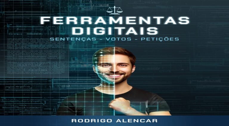 Imagem do curso de Ferramentas Digitais para Sentenças mostrando jurista usando IA para automatizar documentos