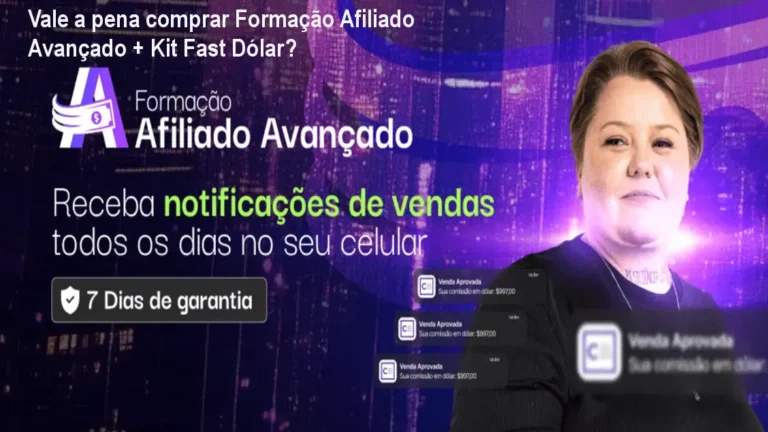 Curso Formação Afiliado Avançado com Kit Fast Dólar sendo usado em computador