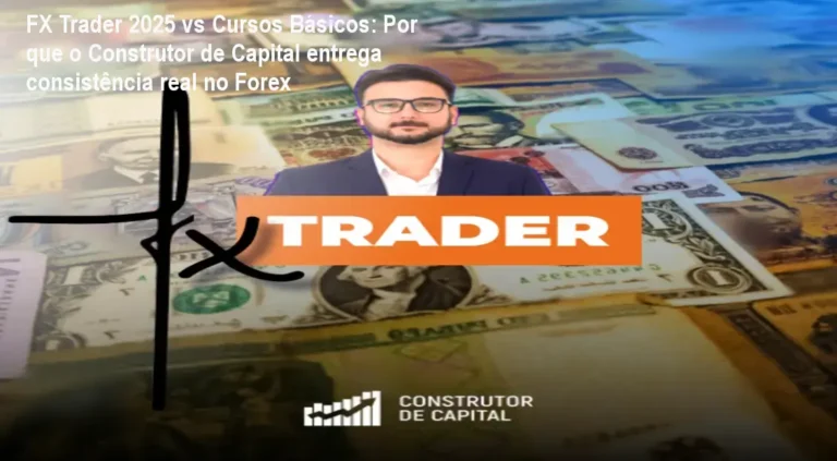Imagem do curso FX Trader 2025 mostrando análise macroeconômica e fluxo de ordens para traders intermediários