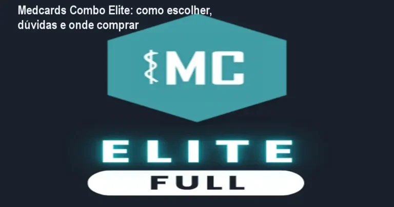 Imagem do Medcards Combo Elite mostrando flashcards de revisão espaçada em smartphone