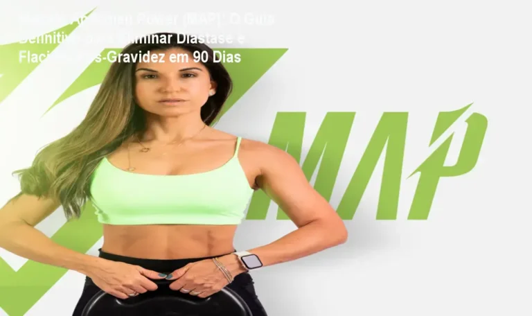 Mulher pós‑gravidez praticando o exercício de bracing do Método Abdômen Power, mostrando abdômen firme e sem diástase