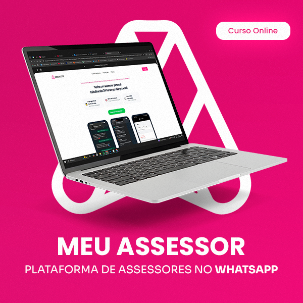 Interface do Meu Assessor no WhatsApp organizando finanças e compromissos com lembretes automáticos via IA