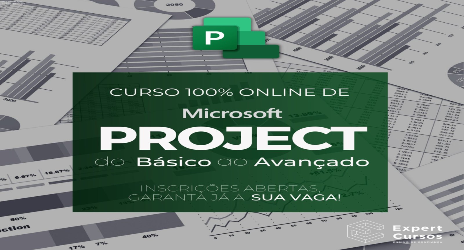 Imagem do curso MS Project Expert mostrando engenheiros planejando obras com o software