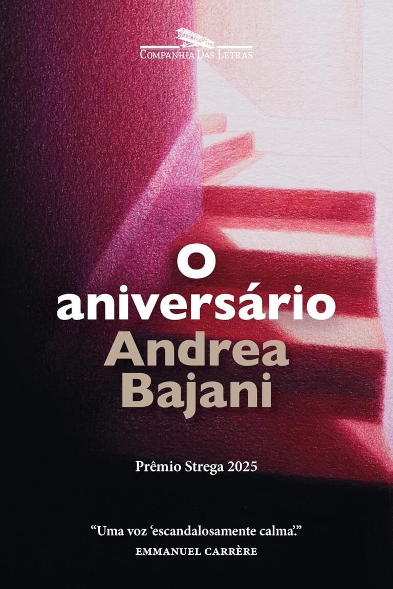 Livro O Aniversário de Andrea Bajani, vencedor do Prêmio Strega 2025, arte de capa por Mariana Metidieri, publicado pela Companhia das Letras