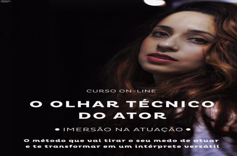 Imagem do curso O Olhar Técnico do Ator mostrando a atriz Yasmin Cid Brito explicando a técnica de observação da realidade para melhorar a atuação.