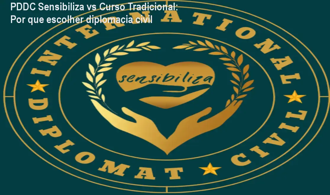 Diplomata Civil Internacional recebendo credencial física durante cerimônia do programa PDDC Sensibiliza