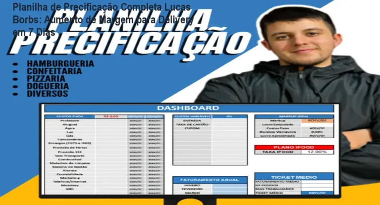 Planilha de Precificação Completa Lucas Borbs: Aumento de Margem para Delivery em 7 Dias 5 https://cursoss.com.br/tarot-completo-vs-curso-basico-diferencas-vantagens-melhor-escolha/ Planilha de precificação Lucas Borbs mostrando cálculo automático de custos e taxas de delivery