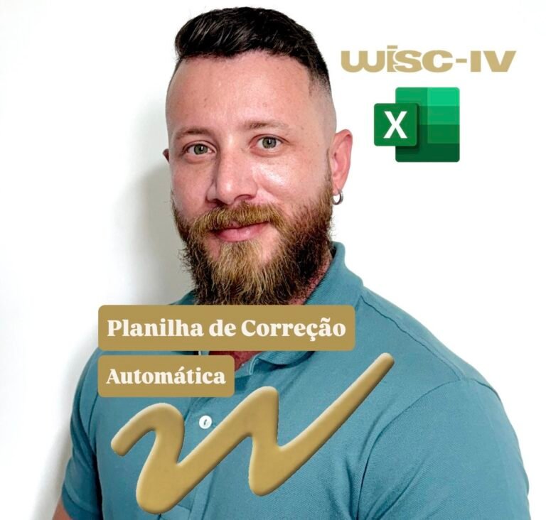 Captura de tela da Planilha de Correção Automática do WISC‑IV mostrando cálculo instantâneo de percentis