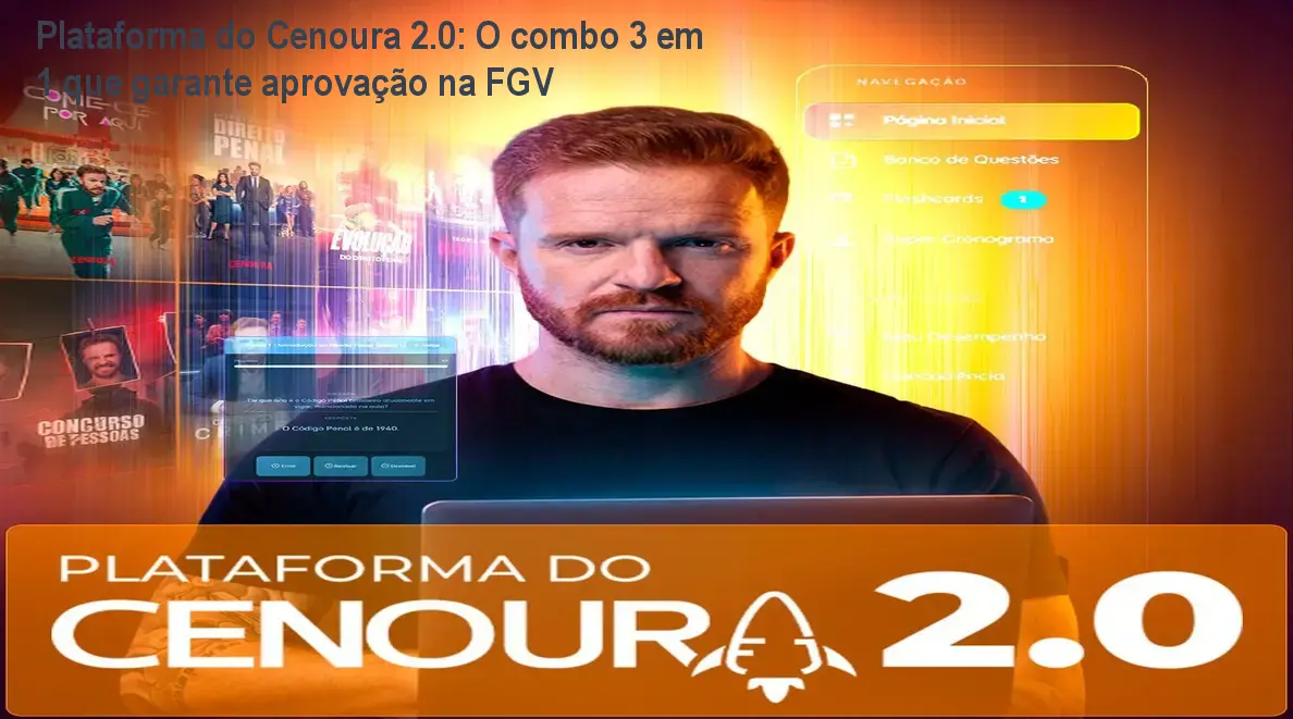 Plataforma do Cenoura 2.0: O combo 3 em 1 que garante aprovação na FGV 1 https://cursoss.com.br/plataforma-cenoura-2-0-combo-3-em-1-fgv/ Tela da Plataforma do Cenoura 2.0 mostrando flashcards e mapas mentais para estudo de Direito Penal FGV