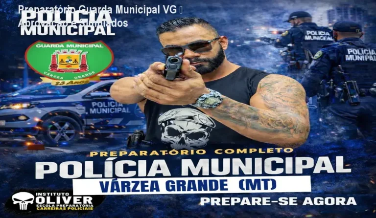 Imagem do curso Preparatório Guarda Municipal VG mostrando aulas, simulados e preparação para TAF, ideal para quem busca aprovação no concurso