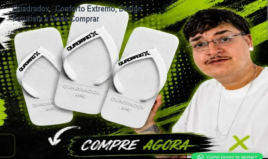 Quadradox — Conforto Extremo, Design Futurista e Onde Comprar 1 https://cursoss.com.br/quadradox-conforto-extremo-design-futurista-oferta-oficial/ Pessoa usando Quadradox, calçado quadrado que oferece conforto imediato e estilo futurista