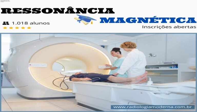 Imagem do curso Ressonância Magnética Online mostrando o professor Tito Todescatto explicando protocolos de posicionamento para técnicos radiológicos.