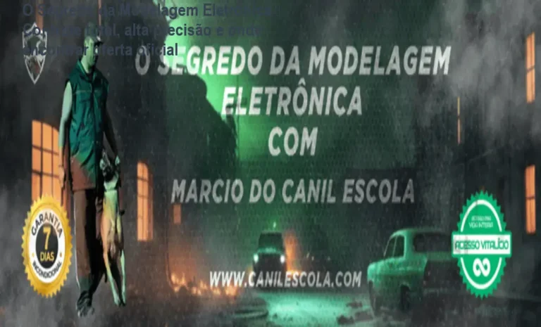 Imagem do curso O Segredo da Modelagem Eletrônica mostrando um treinador usando e‑collar com um cão obediente ao longe