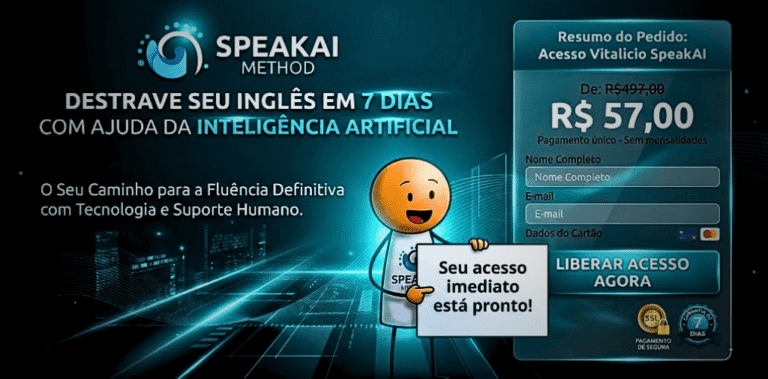 Método SpeakAI destrava fala em inglês com frases práticas e pronúncia simplificada