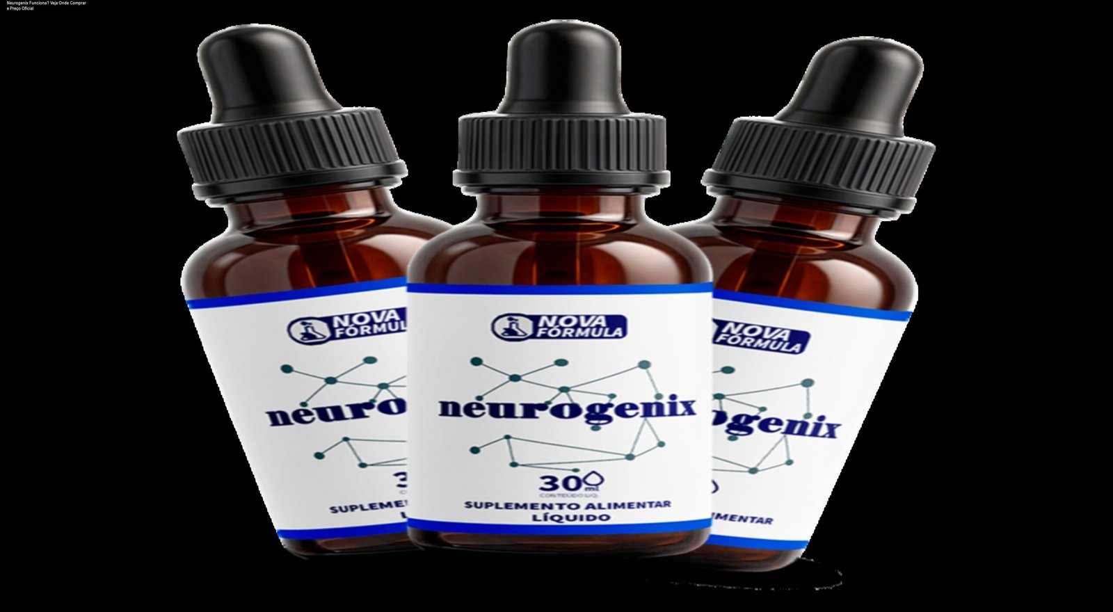 Frasco de suplemento cerebral Neurogenix para melhora da memória e foco mental