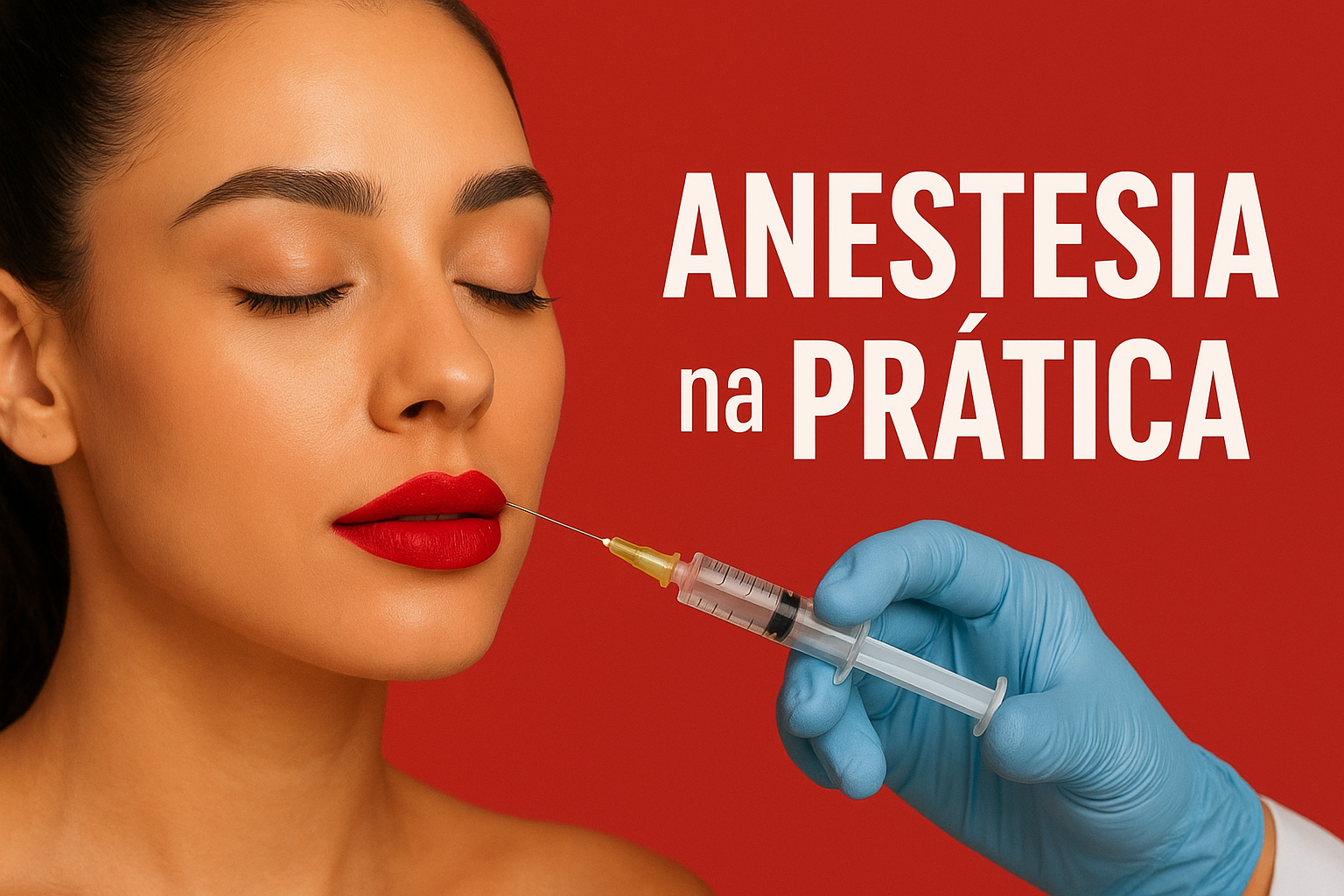 Dr. Barbara Ribeiro demonstrando técnica anestésica para preenchimento labial sem distorção facial