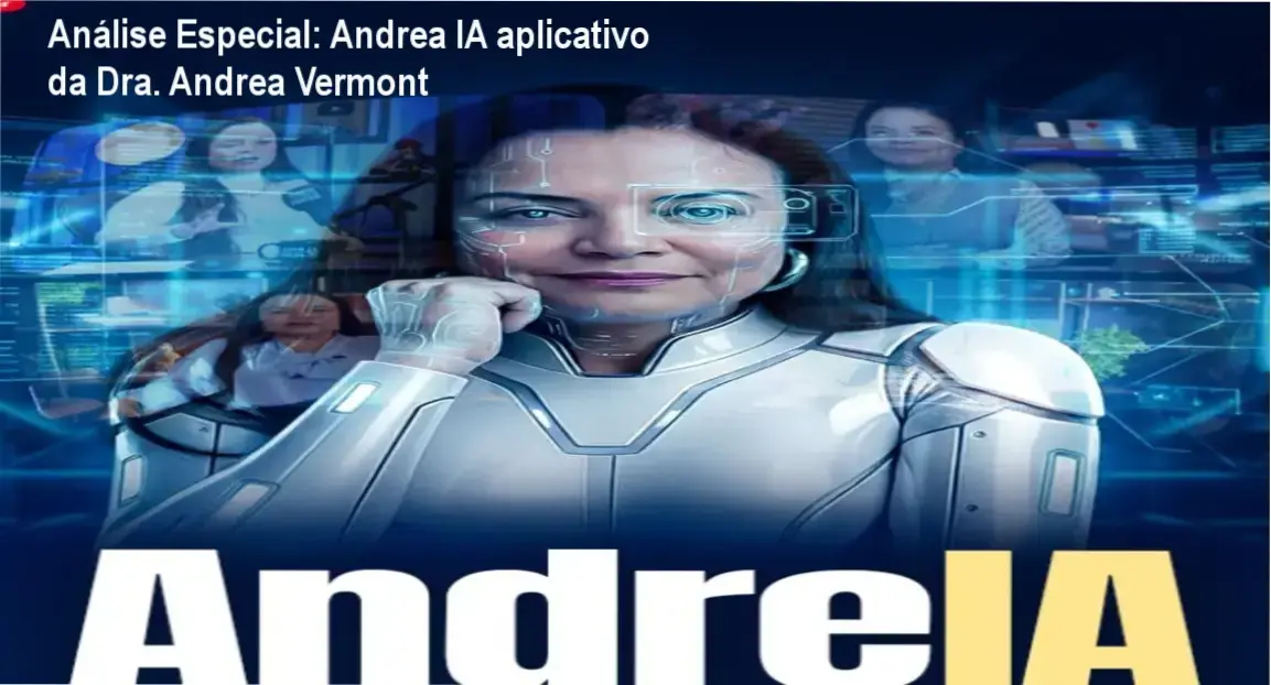 Capa informativa sobre o tema Andrea IA aplicativo da Dra. Andrea Vermont