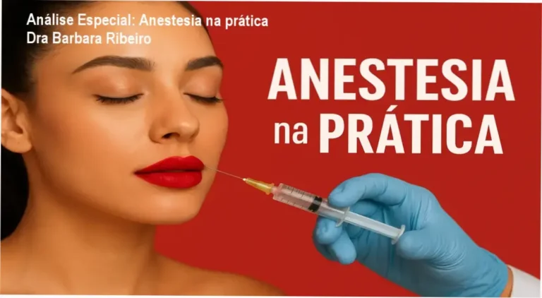 Capa informativa sobre o tema Anestesia na prática Dra Barbara Ribeiro