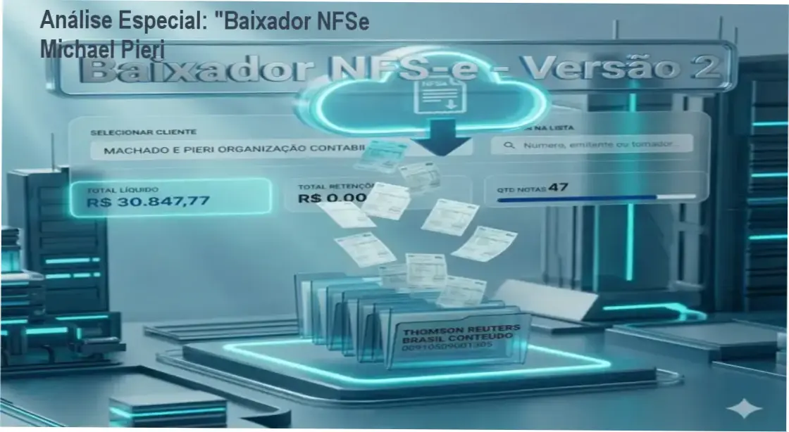 Análise Especial: "Baixador NFSe Michael Pieri 1 https://cursoss.com.br/baixador-nfse-michael-pieri-2/ Capa informativa sobre o tema "Baixador NFSe Michael Pieri