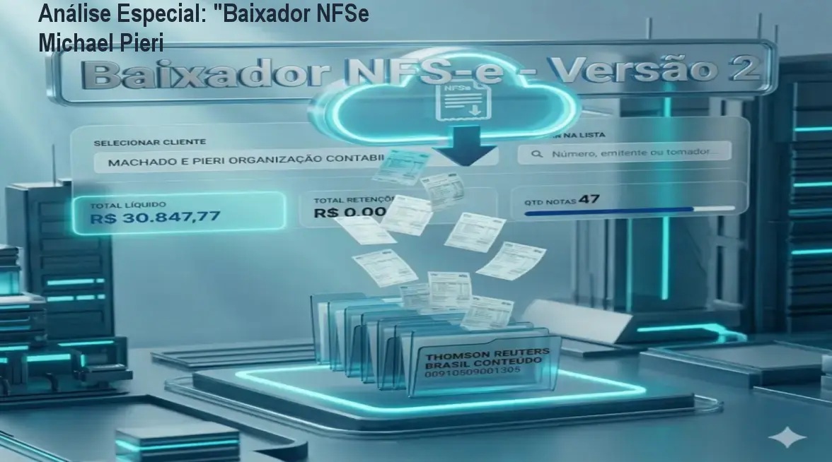 Capa informativa sobre o tema "Baixador NFSe Michael Pieri