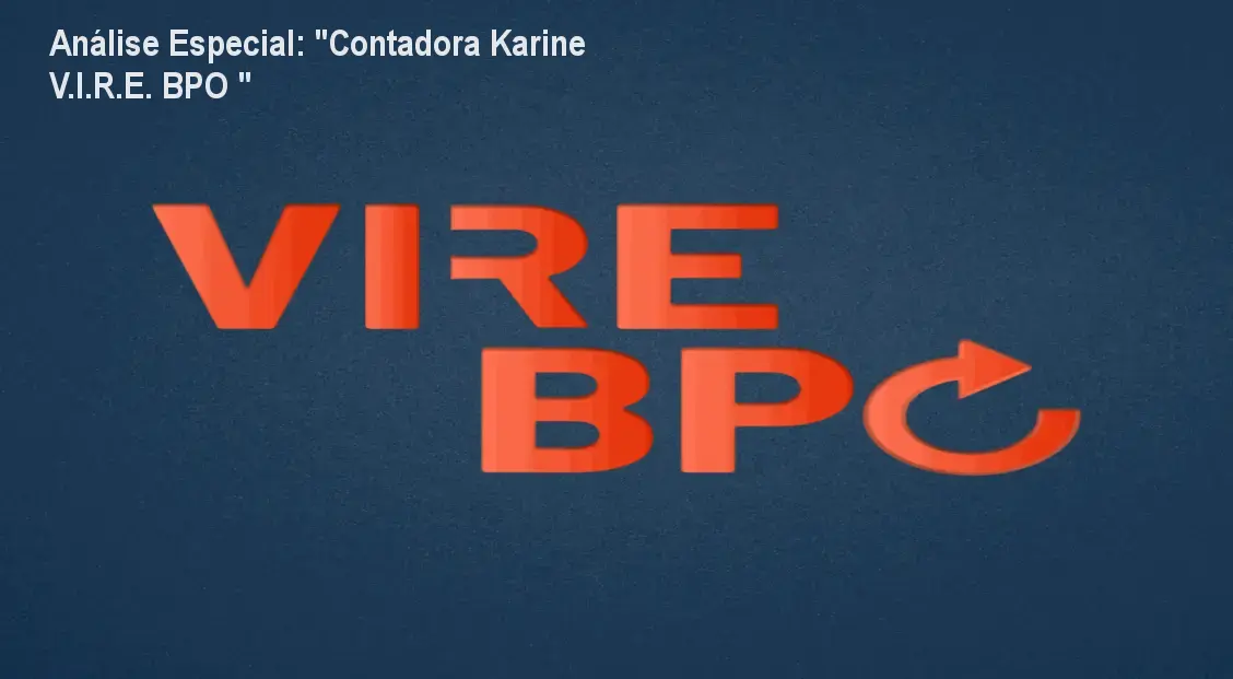 Capa informativa sobre o tema "Contadora Karine V.I.R.E. BPO "