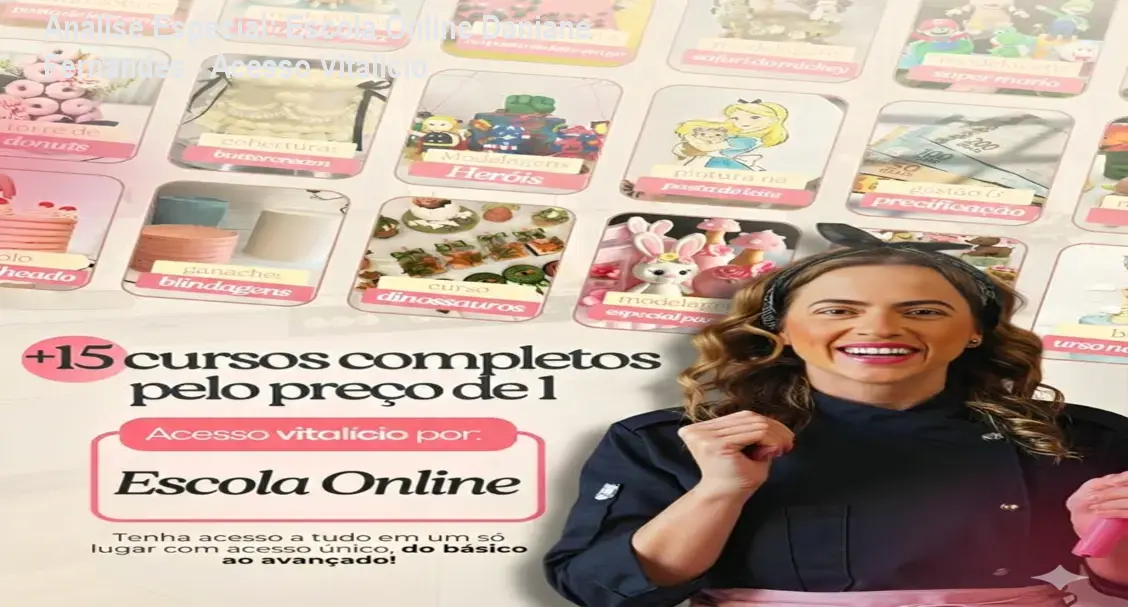 Capa informativa sobre o tema Escola Online Daniane Fernandes - Acesso Vitalicio