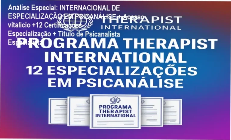 Capa informativa sobre o tema INTERNACIONAL DE ESPECIALIZAÇÃO EM PSICANÁLISE + Acesso vitalício +12 Certificações Especialização + Título de Psicanalista Especialista