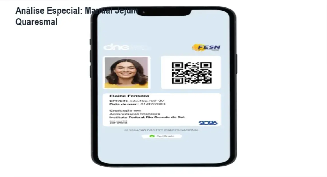 Capa informativa sobre o tema Manual Jejum Quaresmal