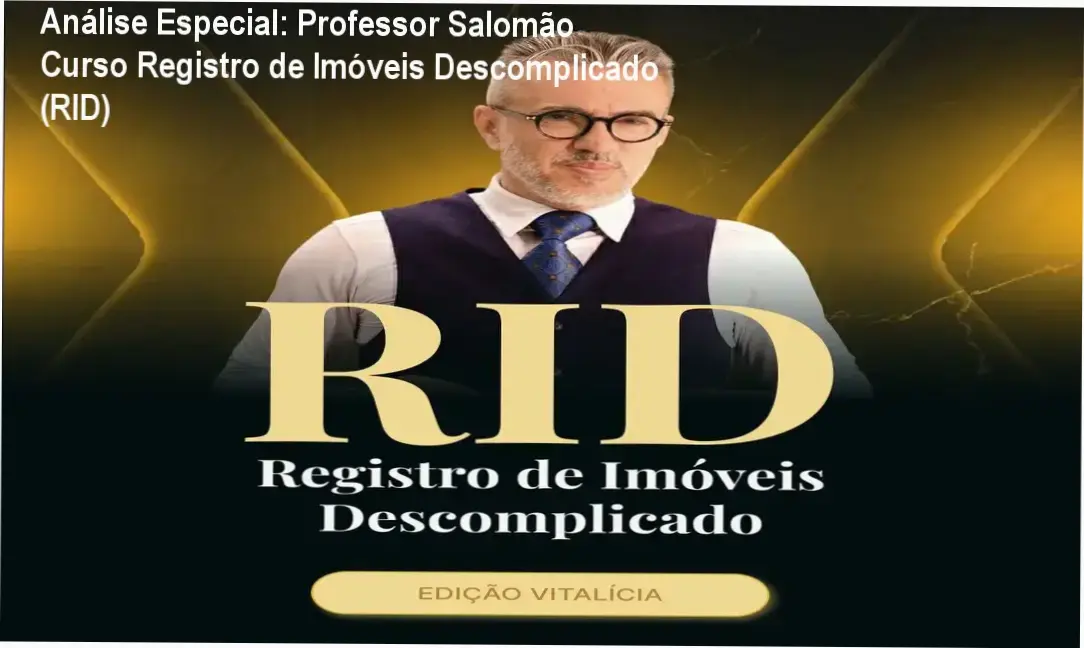 Capa informativa sobre o tema Professor Salomão Curso Registro de Imóveis Descomplicado (RID)