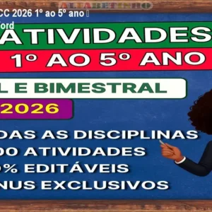 Atividades BNCC 2026 1º ao 5º ano – 2000 PDFs e Word