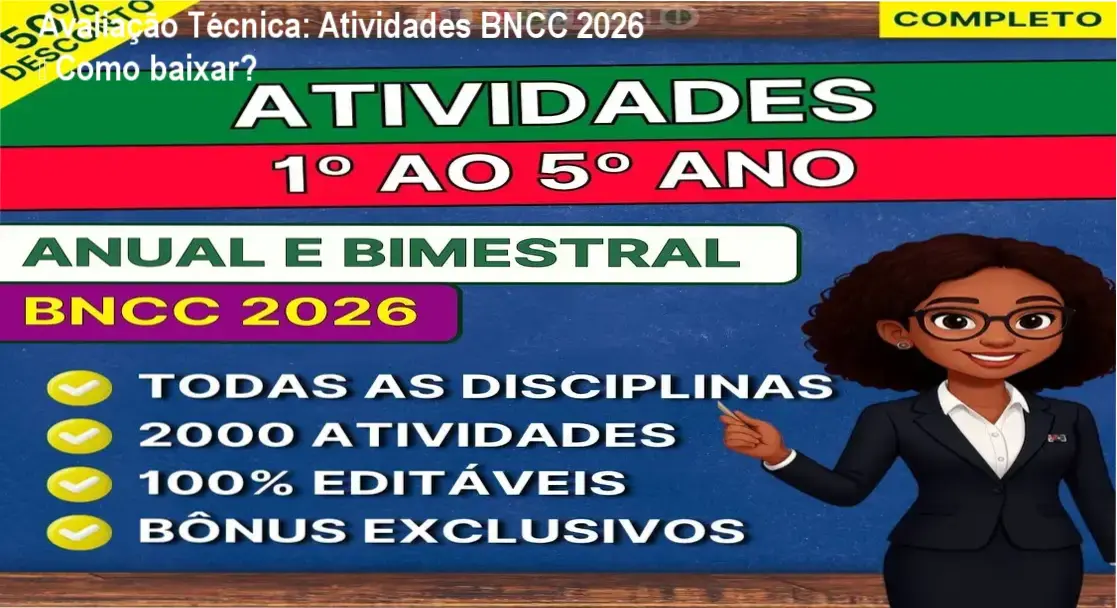 Imagem mostrando a capa das Atividades BNCC 2026 em PDF e Word prontas para download
