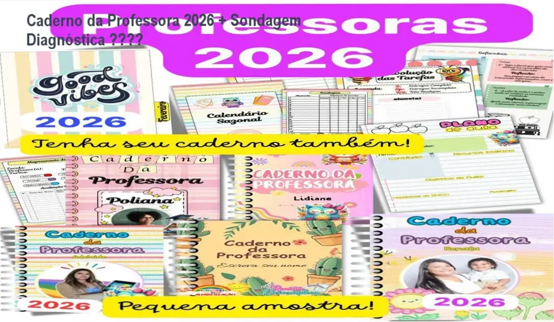 Caderno da Professora 2026 + Sondagem Diagnóstica 🍎📚 CURSOSS