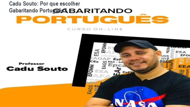 Professor Cadu Souto apresentando a metodologia online do curso Gabaritando Português para concursos públicos