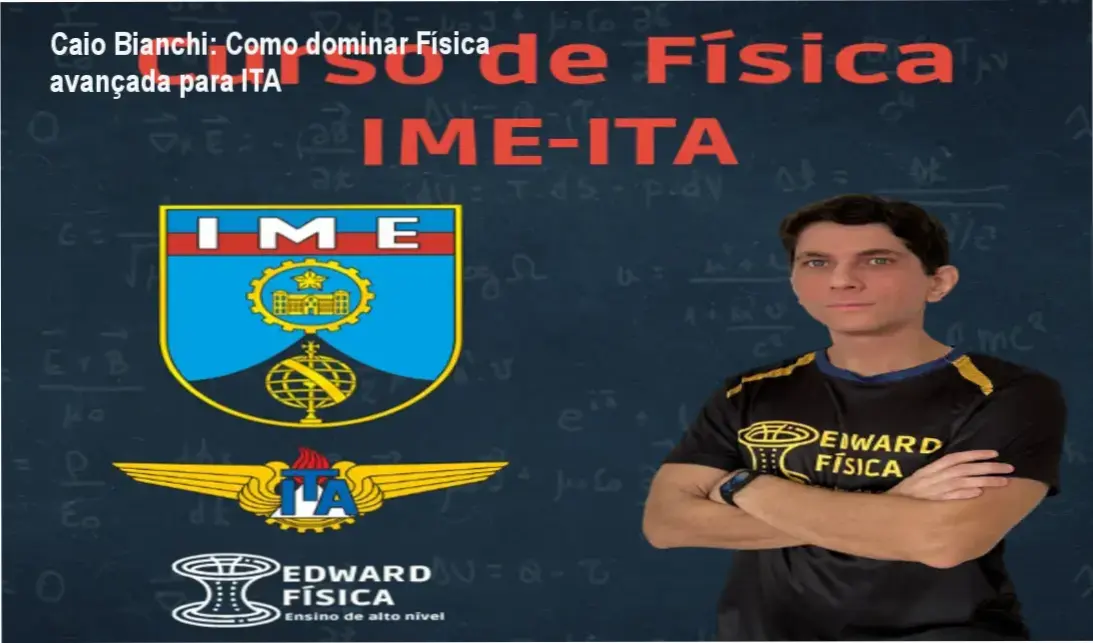 Caio Bianchi apresentando o Curso Completo de Física para alto desempenho em preparação para ITA e Olimpíadas
