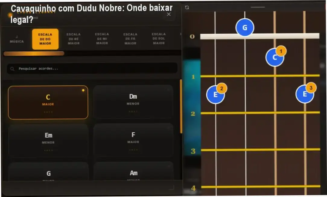Tela do curso Cavaquinho com Dudu Nobre mostrando a plataforma online