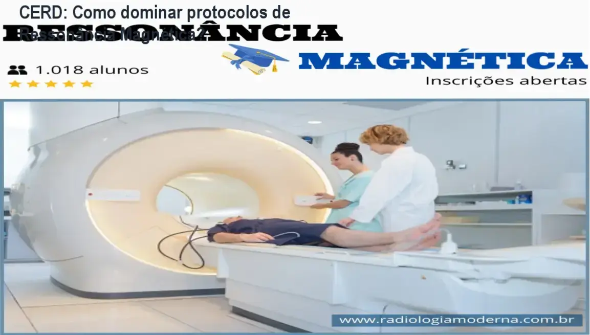 Aula prática do Curso de Ressonância Magnética método Turbo 2.0 do CERD mostrando posicionamento de exame