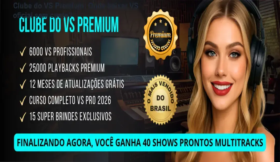 Tela da plataforma Clube do VS Premium mostrando opções de download de VS oficiais.